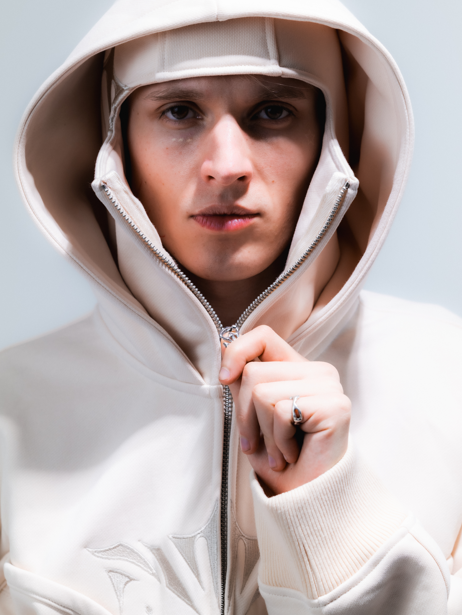 Beige Phantom Hoodie