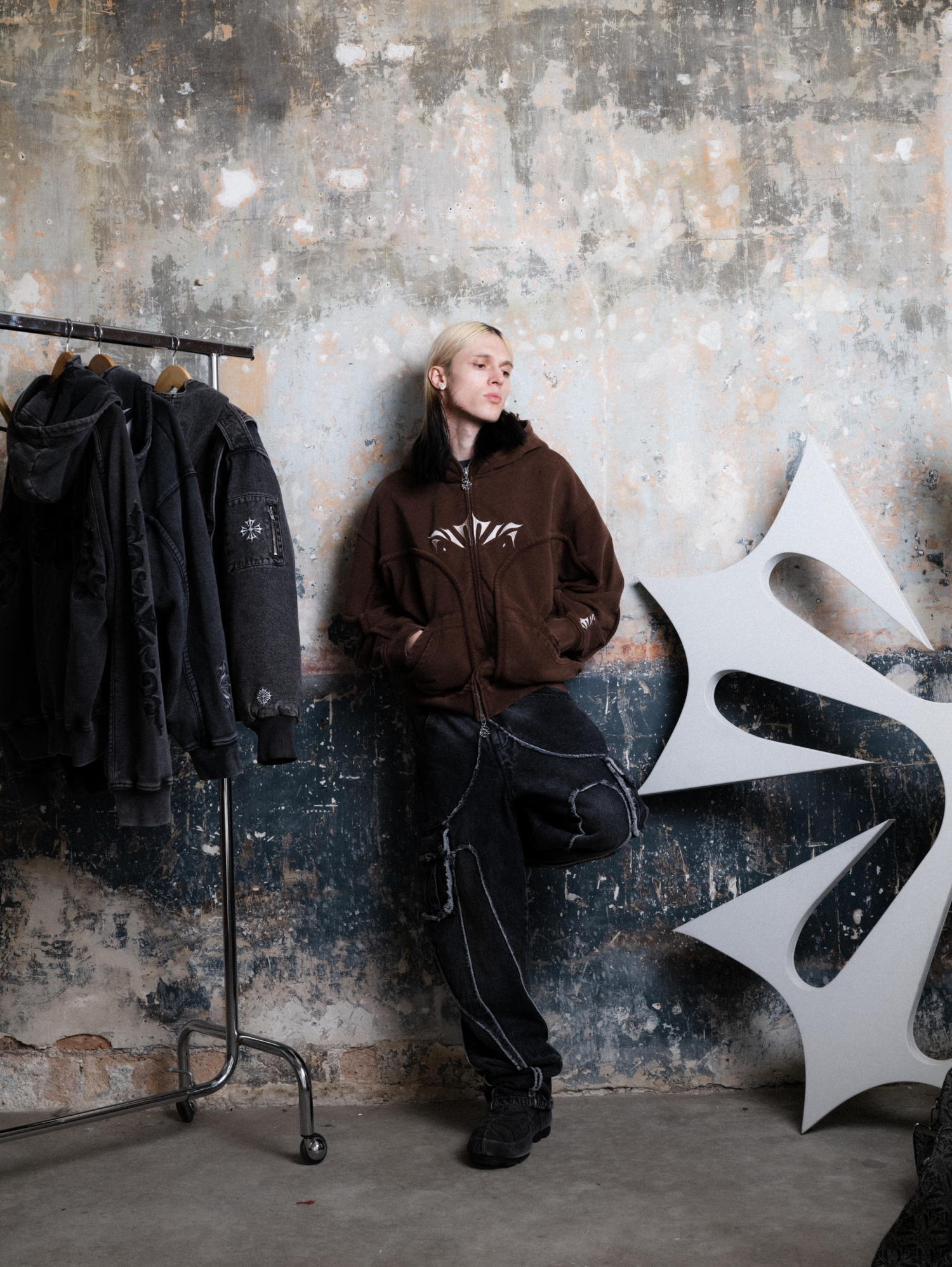 Wash Brown Phantom Hoodie