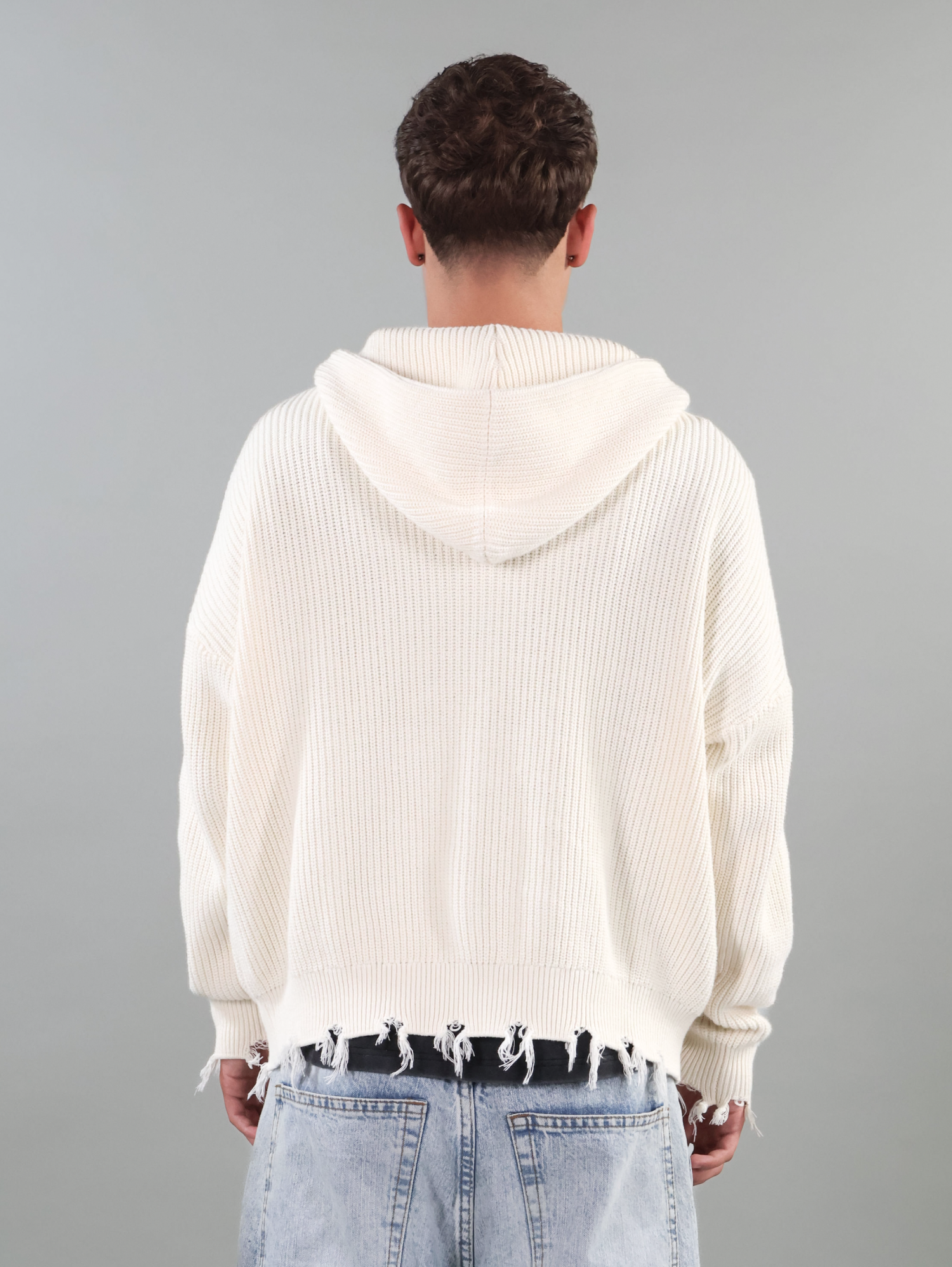 Patch Beige Knit Zipper