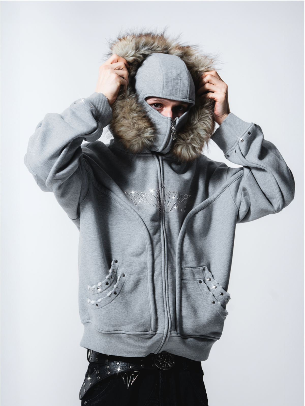 Fur Phantom Hoodie Gray