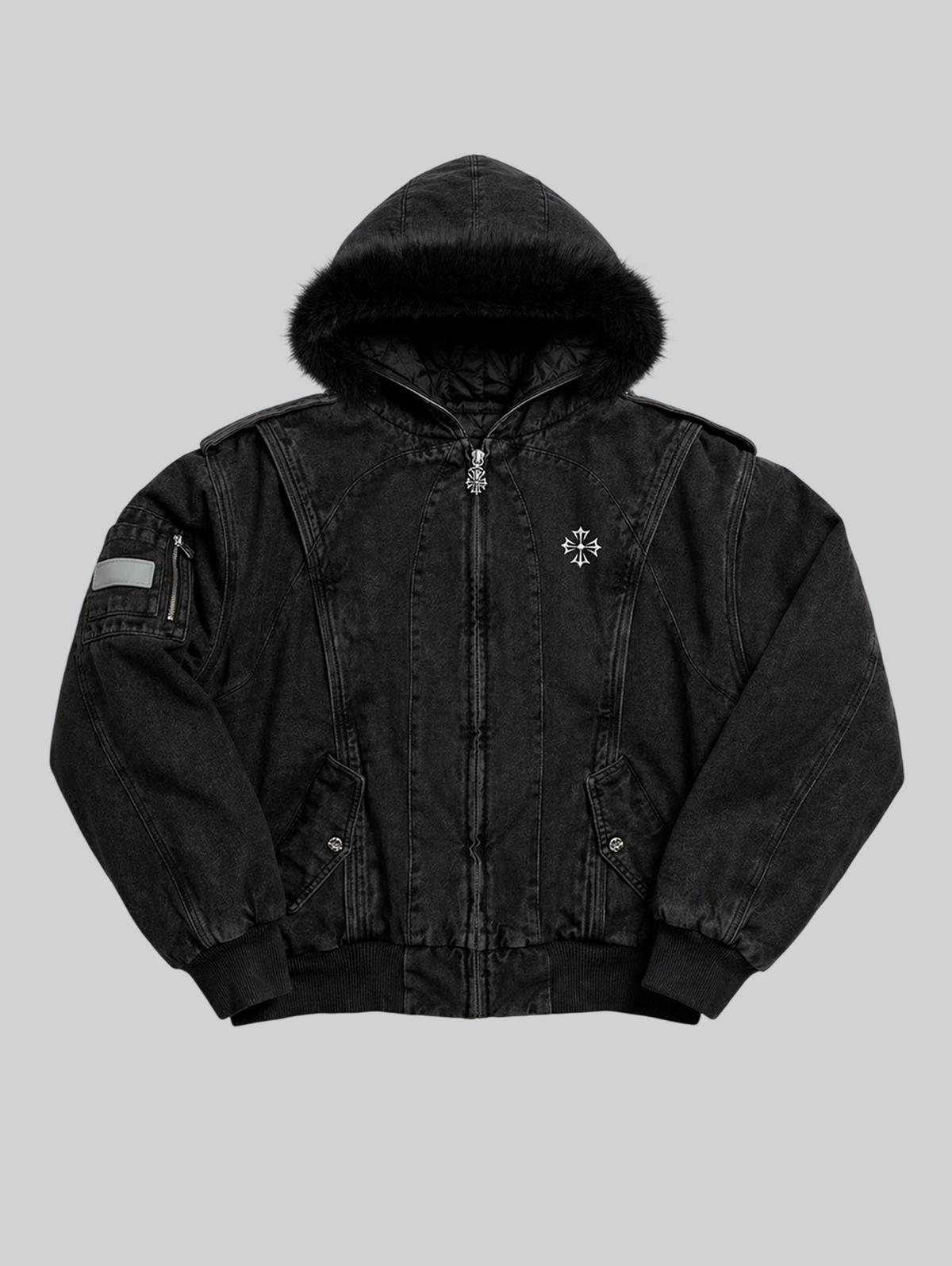 Fur Forged Denim Bomber