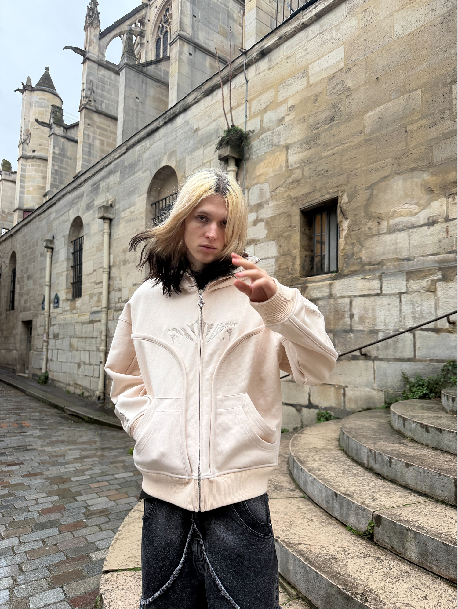 Beige Phantom Hoodie