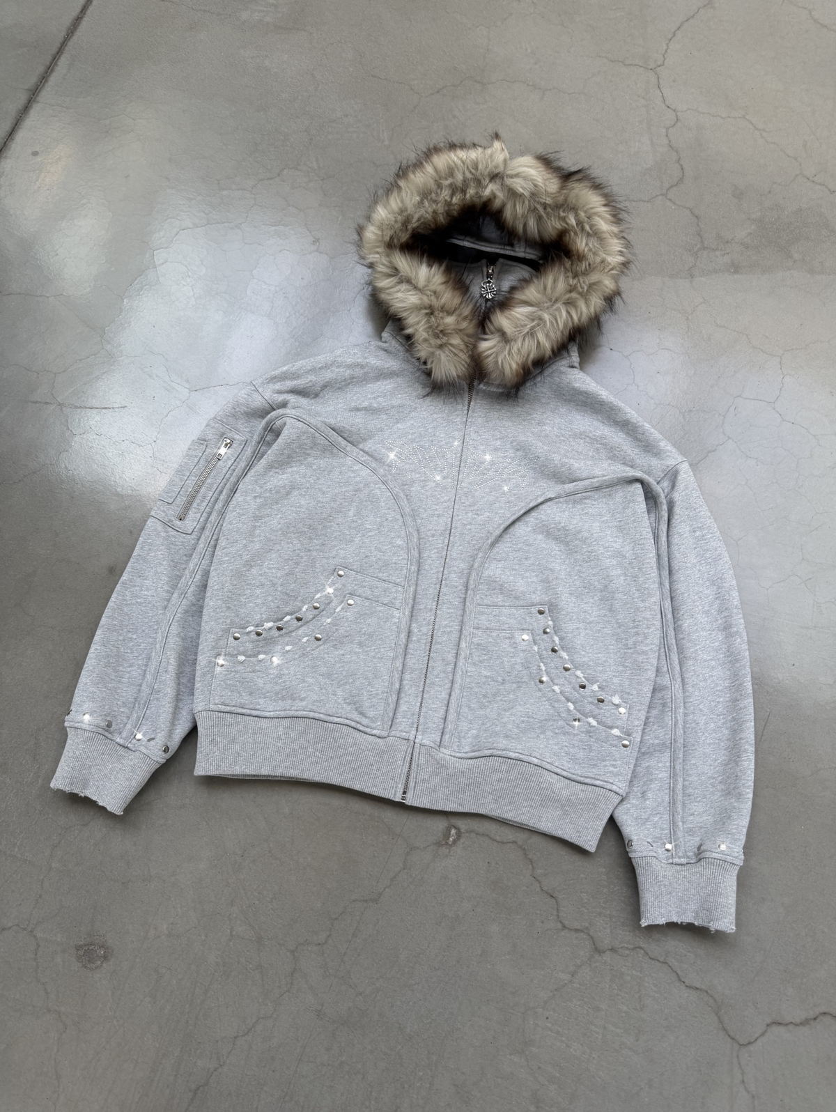 Fur Phantom Hoodie Gray